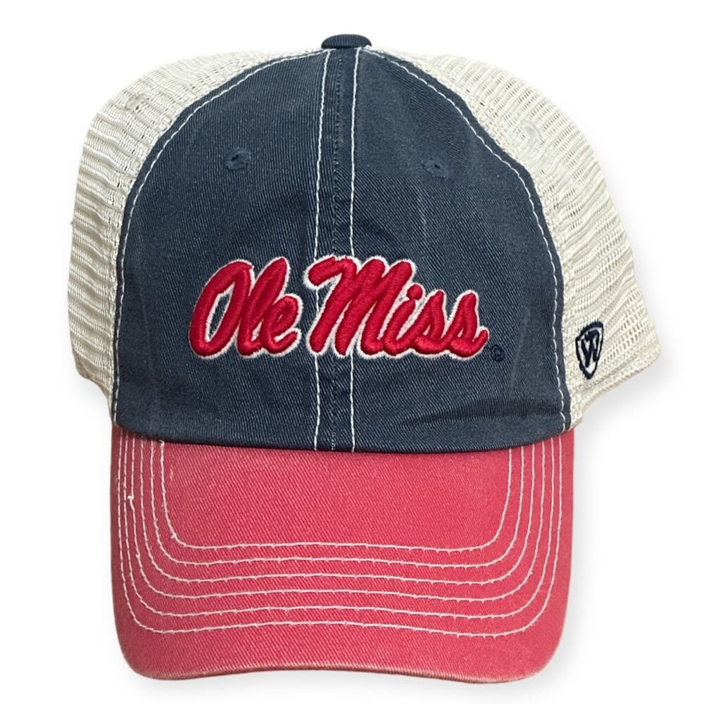 Mississippi Ole Miss Rebels Navy/Red Trucker SnapBack Baseball Hat NWOT
